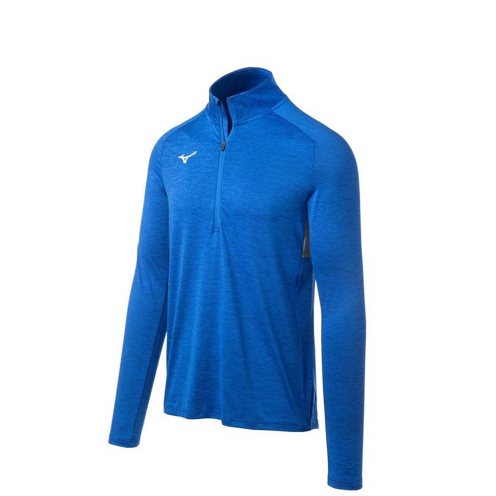 Moletom Mizuno Alpha 1/2 Zip - Homem - Azul Marinho - ONFBS8279